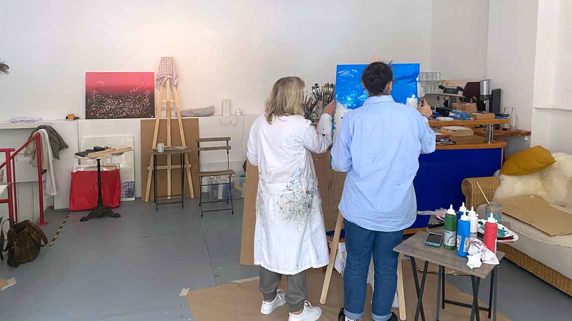 artretreat, Malkurse und Aktzeichnen im Atelier Au in München, Abbildung Malkurs Mai 2022-6